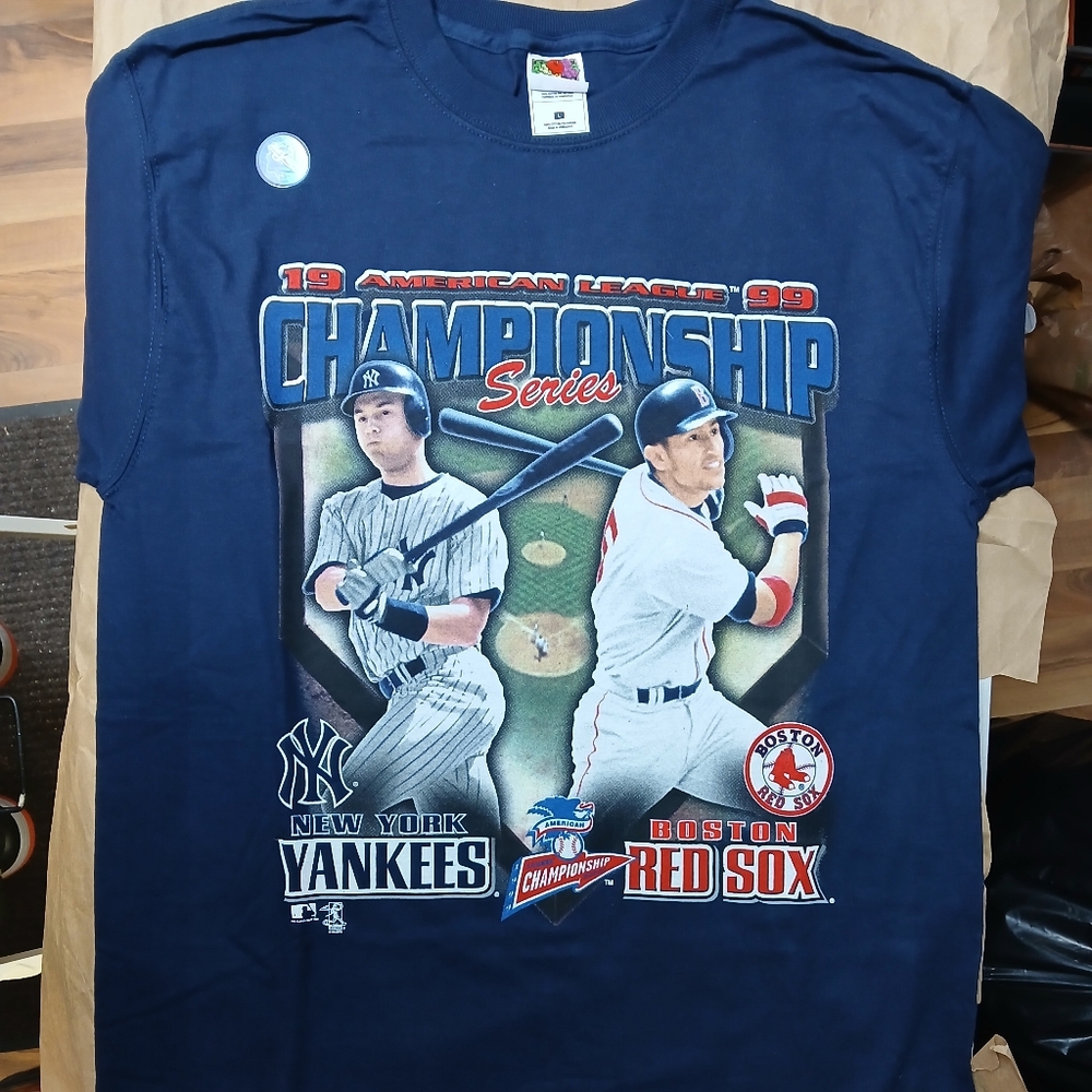 Vintage Derek Jeter and Nomar garciapara American League champion series t-shirt